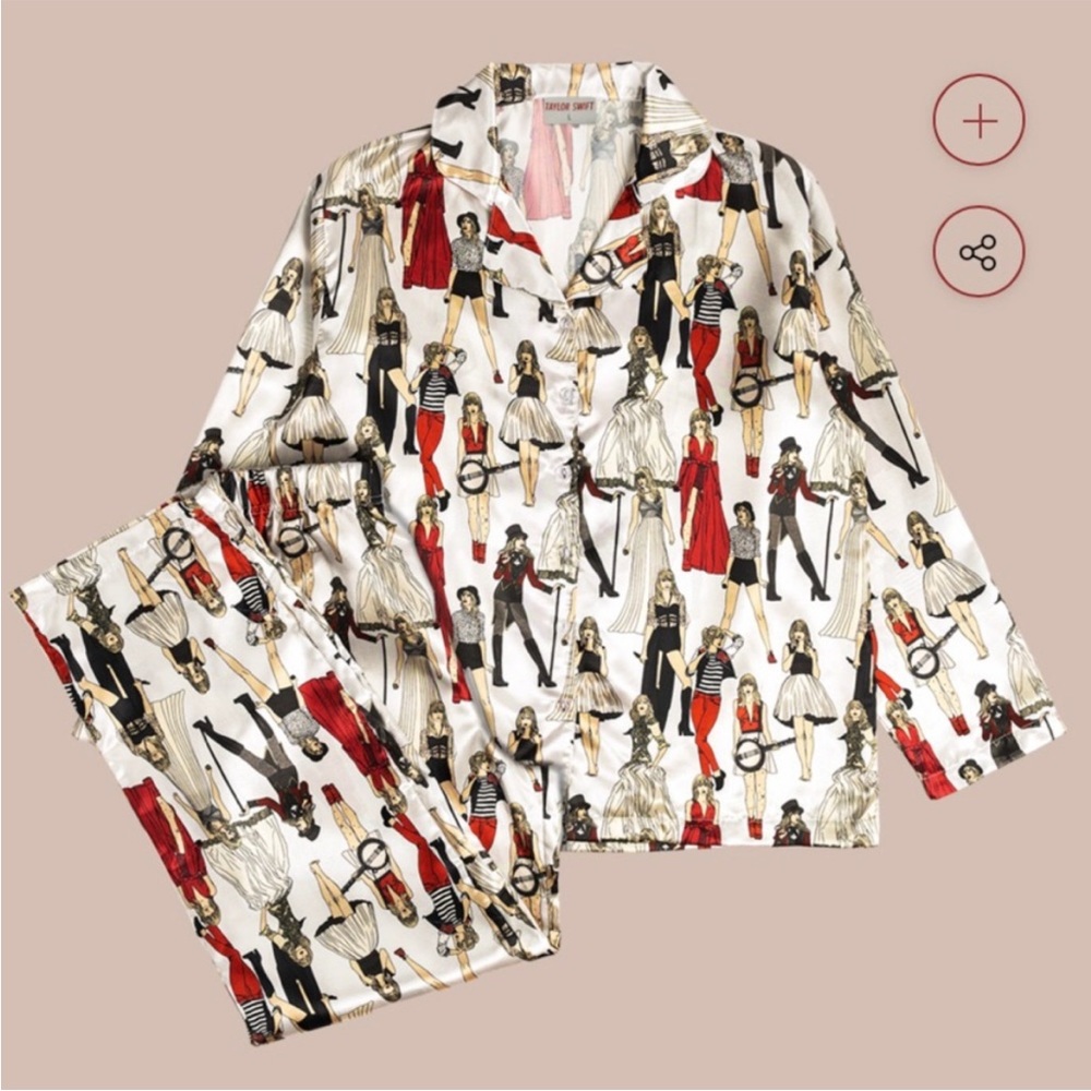 Taylor Swift Red Era PJ Set Long Sleeve Top and Pants